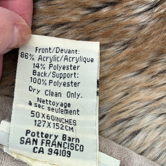 Pottery Barn Brown Ombré Faux Fur 50x60 Throw - Picture 5 of 5